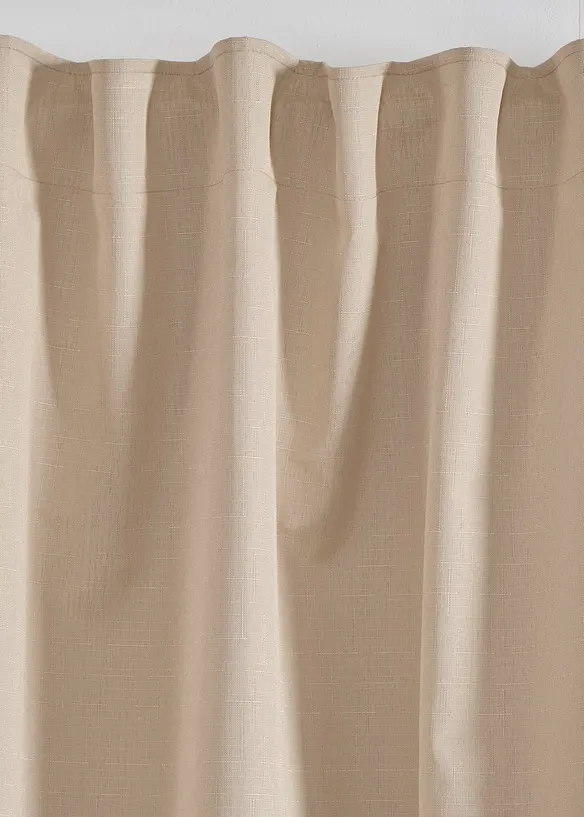 Thermo-Verdunkelungsvorhang mit fester Struktur und gleichfarbiger Rückseite (1er Pack) in beige - bonprix