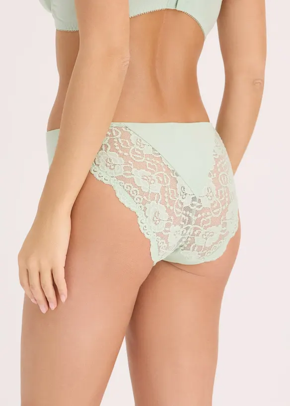 Slip mit Spitze (6er Pack) in weiß von hinten - bonprix