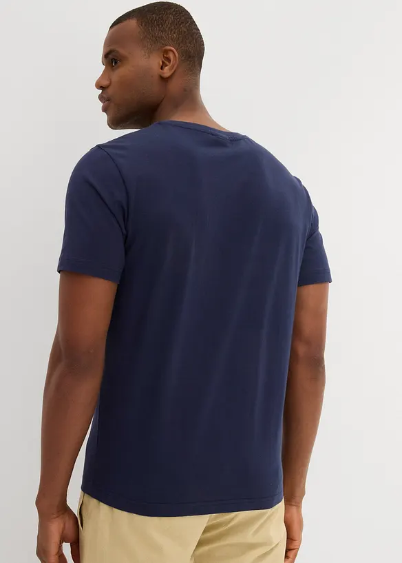 T-Shirt aus reiner Bio-Baumwolle in blau von hinten (im Anschnitt) - bonprix