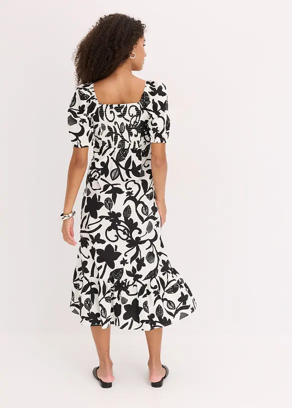 Midikleid aus reiner Bio-Baumwolle in schwarz von hinten (Totalaufnahme) - bonprix Midikleid aus reiner Bio-Baumwolle in schwarz von hinten (Totalaufnahme) - bonprix