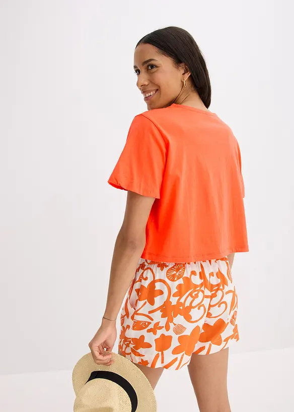 Oversize-Shirt aus reiner Bio-Baumwolle in orange von hinten (im Anschnitt) - bonprix