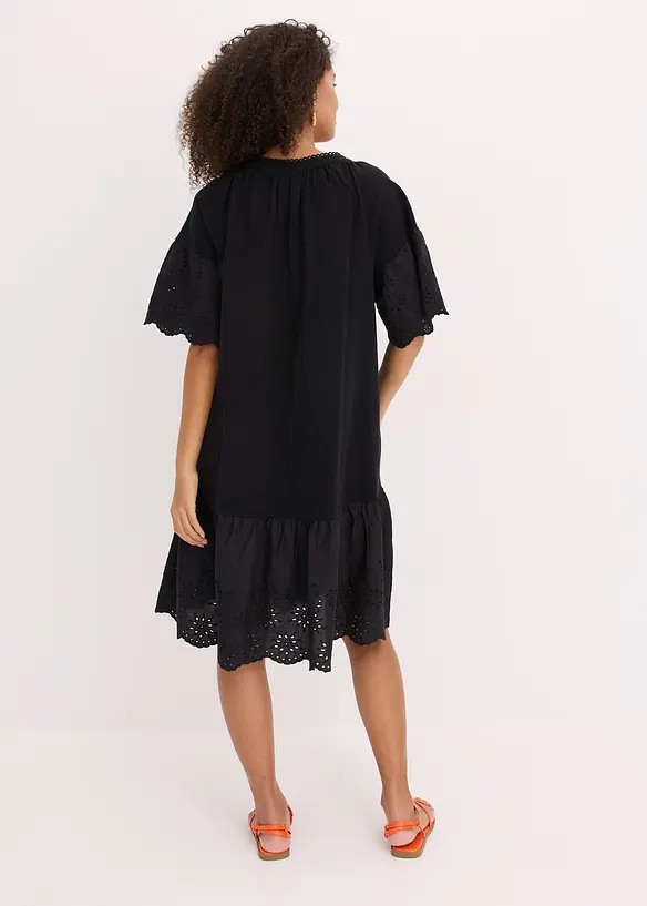 Tunika-Kleid aus reiner Bio-Baumwolle in schwarz von hinten (Totalaufnahme) - bonprix Tunika-Kleid aus reiner Bio-Baumwolle in schwarz von hinten (Totalaufnahme) - bonprix