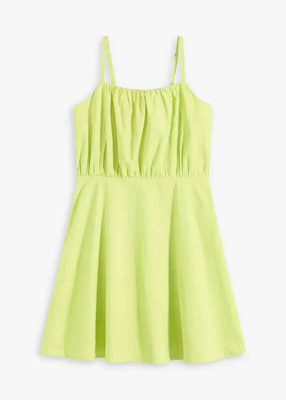 Minikleid aus reiner Bio-Baumwolle in gelb von vorne - bonprix
