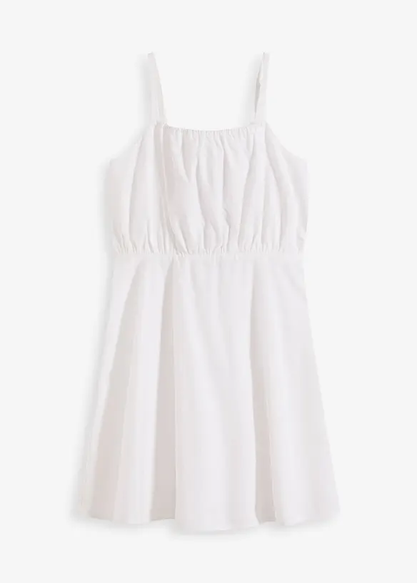 Minikleid aus reiner Bio-Baumwolle in weiß von vorne - bonprix Minikleid aus reiner Bio-Baumwolle in weiß von vorne - bonprix