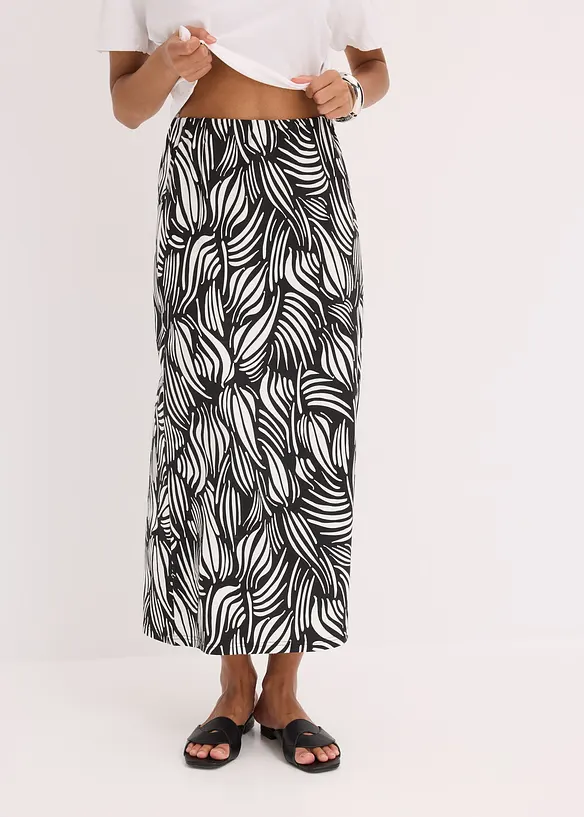 Jersey-Rock aus Bio-Baumwolle mit Stretch in schwarz von vorne - bonprix Jersey-Rock aus Bio-Baumwolle mit Stretch in schwarz von vorne - bonprix