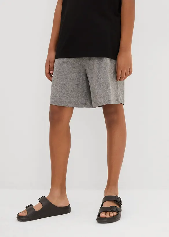 Jersey-Shorts (2er Pack) in blau von vorne - bonprix