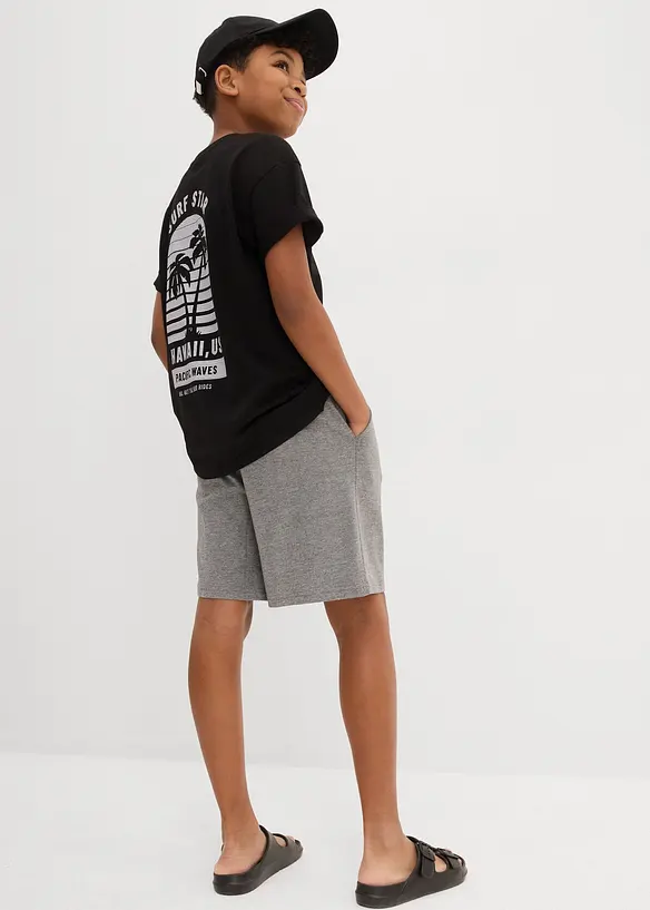 Jersey-Shorts (2er Pack) in blau von hinten - bonprix
