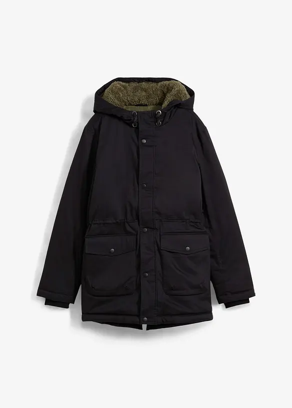 warm gefütterter Winterparka, wasserabweisend in schwarz von vorne - bonprix