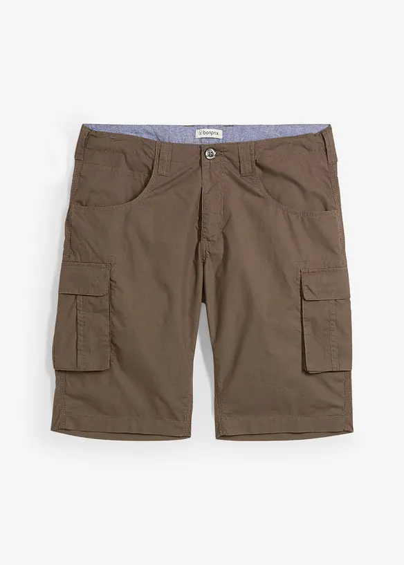 Cargo-Bermuda aus reiner Baumwolle in Relaxed-Fit in grün von vorne - bonprix