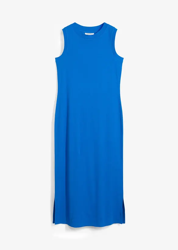 Jersey-Kleid aus Baumwolle mit Stretch in blau von vorne - bonprix
