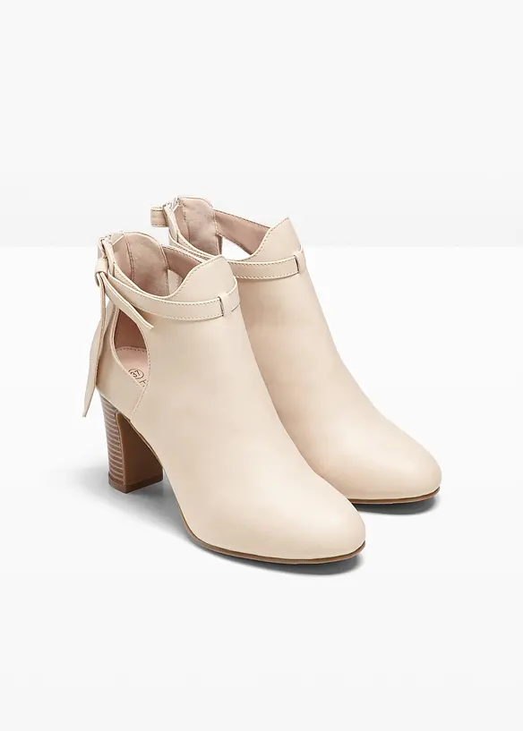 Stiefeletten mit Cut-Outs in beige - bonprix