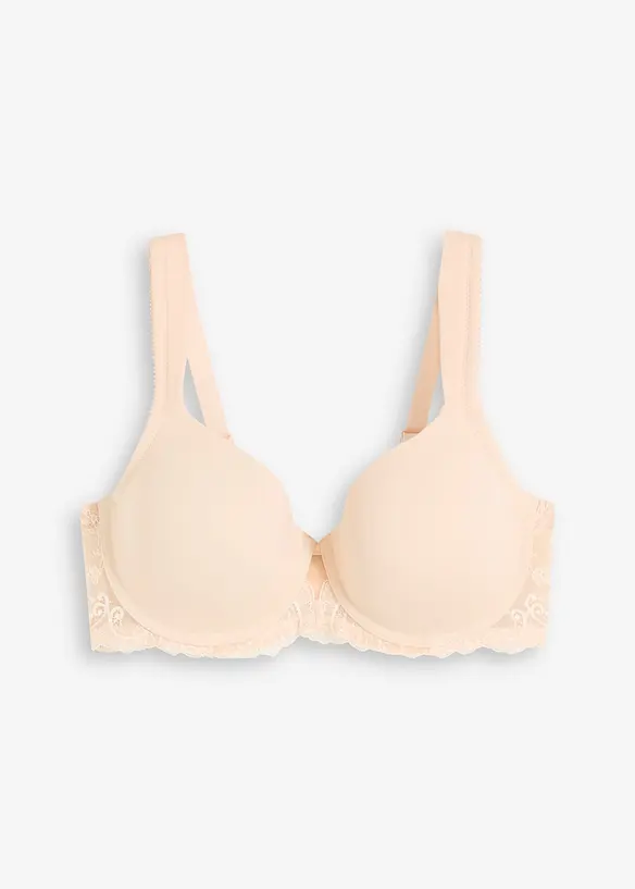 Schalen-BH mit gepolsterten Trägern in rosa von vorne - bonprix