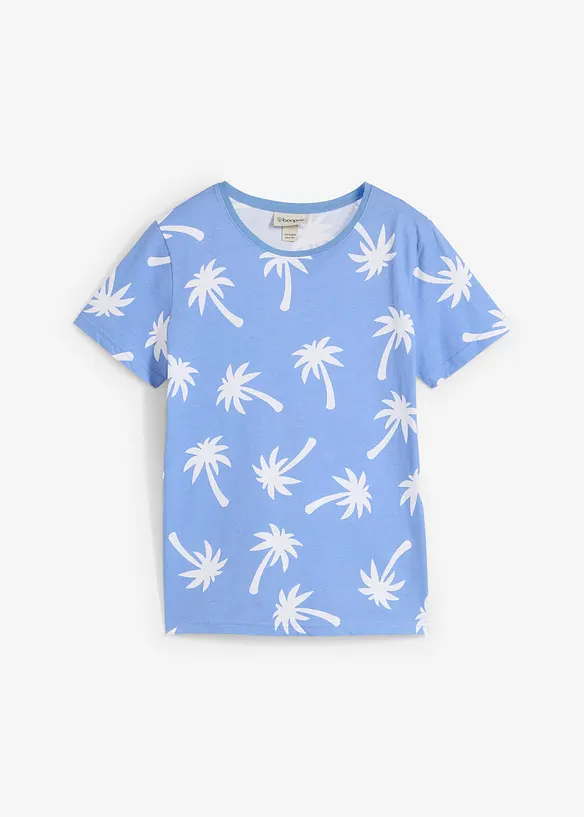 T-Shirt aus Bio Baumwolle in blau von vorne - bonprix