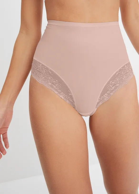 Medium Lasercut Shape Panty (2er Pack) in beige von vorne - bonprix