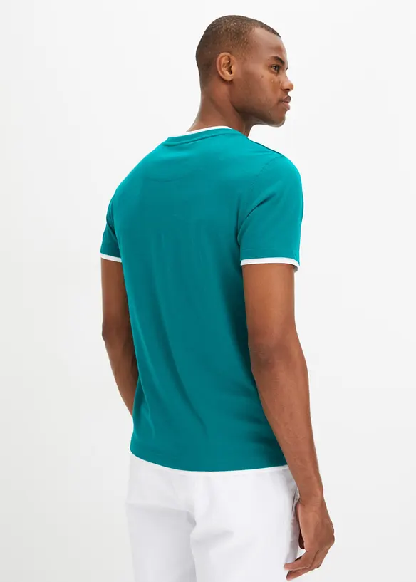 2-in-1-Shirt (2er Pack) in petrol von hinten (im Anschnitt) - bonprix