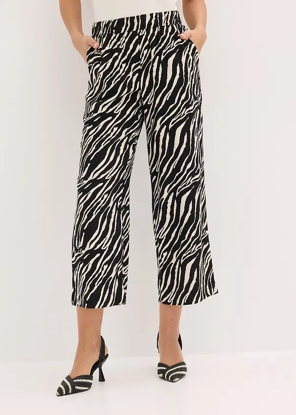 Schlupfhose aus Viskose in schwarz von vorne - bonprix