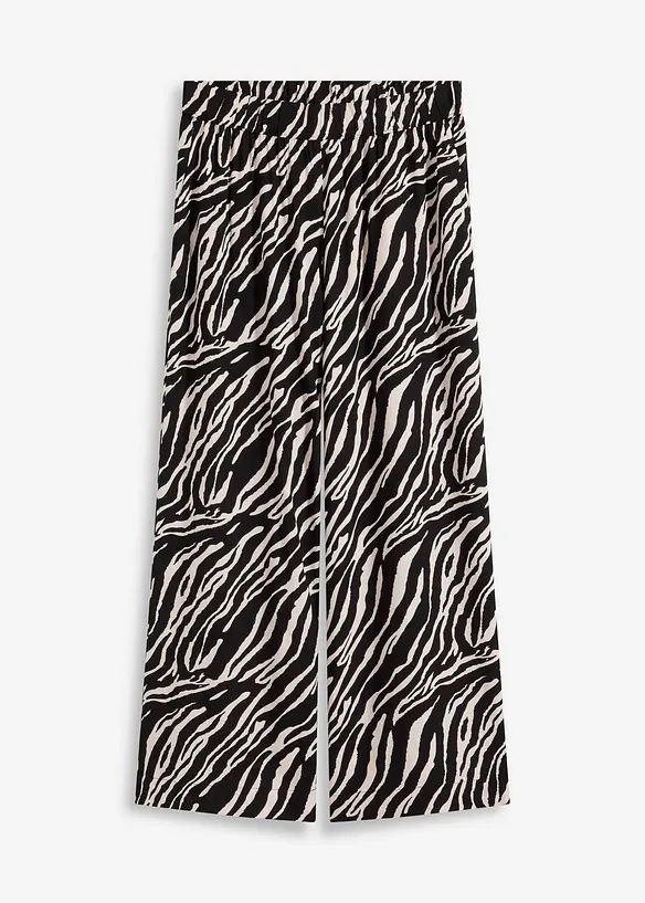 Schlupfhose aus Viskose in schwarz von vorne - bonprix