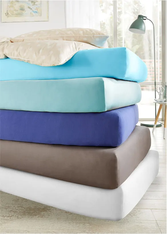 Jersey Spannbettlaken in blau (Ambiente) - bonprix