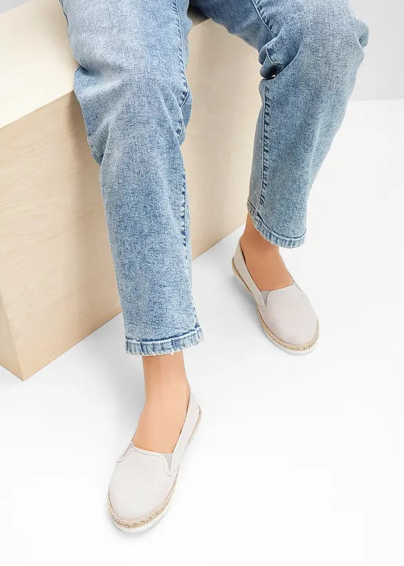 Espadrilles in Bast-Optik in grau - bonprix