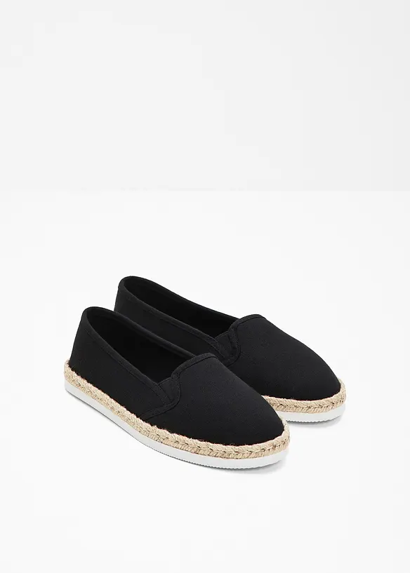 Espadrilles in Bast-Optik in schwarz - bonprix