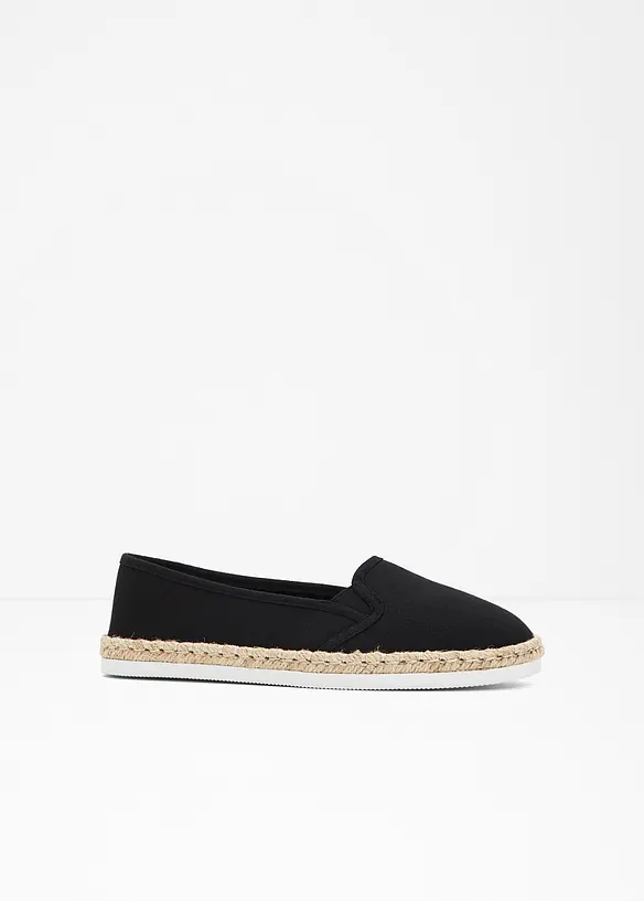 Espadrilles in Bast-Optik in schwarz von vorne - bonprix