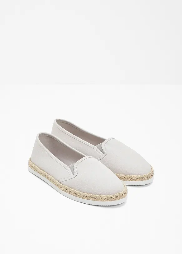 Espadrilles in Bast-Optik in grau - bonprix