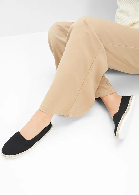 Espadrilles in Bast-Optik in schwarz - bonprix