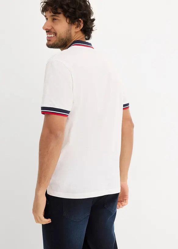 Poloshirt, Kurzarm aus reiner Bio-Baumwolle (2er Pack) in blau von hinten (im Anschnitt) - bonprix