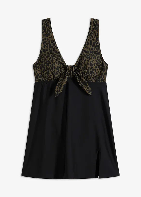 Badekleid mit breiten Trägern in schwarz von vorne - bonprix