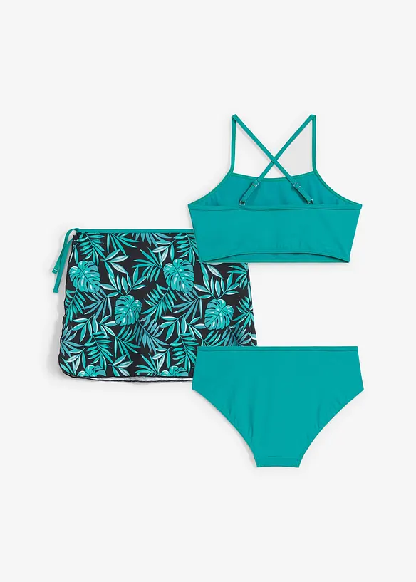 Bikini und Rock (3-tlg.Set) in grün von hinten - bonprix