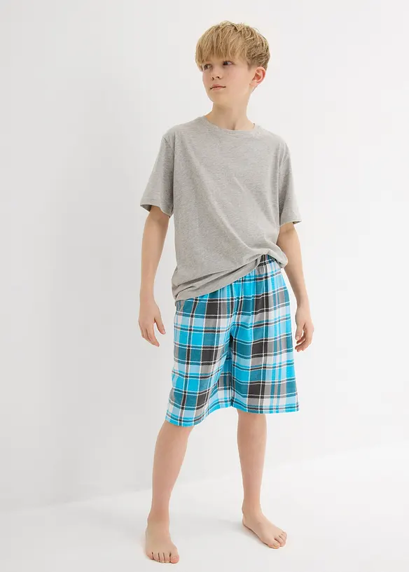 Shorty aus reiner Bio-Baumwolle (4-tlg. Set) in grau von vorne (Totalaufnahme) - bonprix