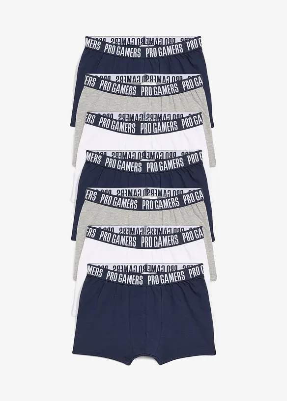 Boxershorts weit mit weicher Baumwolle (7er Pack) in weiß von vorne - bonprix
