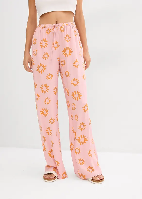 Schlupfhose aus softer Viskose in rosa von vorne - bonprix