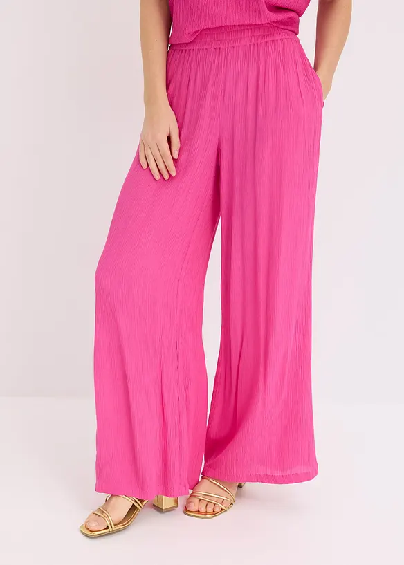 Schlupfhose aus fließender Viskose in pink von vorne - bonprix Schlupfhose aus fließender Viskose in pink von vorne - bonprix