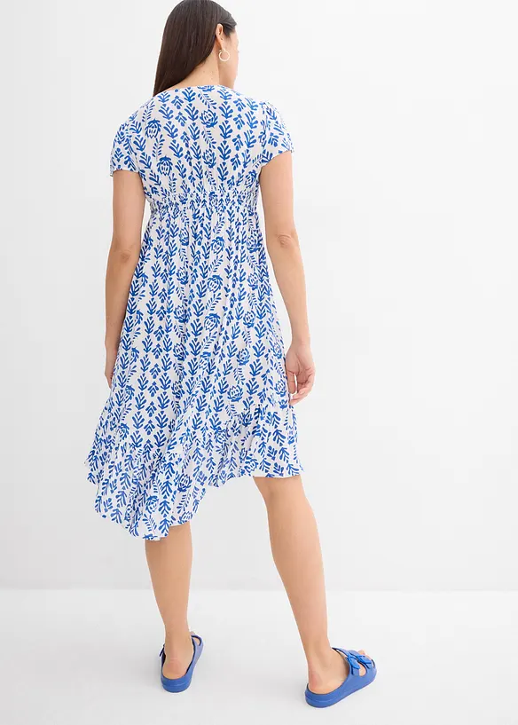 2-in-1 Umstands- und Stillkleid aus fließender Viskose in weiß von hinten (Totalaufnahme) - bonprix
