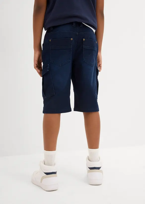 Cargo-Sweatjeans-Bermuda, Regular Fit in blau von hinten - bonprix