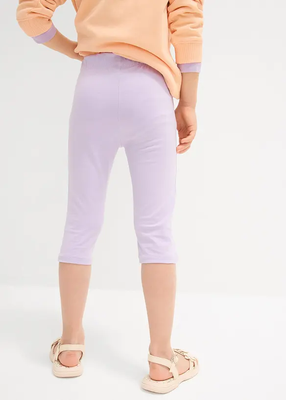 Capri-Leggings aus elastischem Bio-Baumwoll-Mix (2er Pack) in rosa von hinten - bonprix
