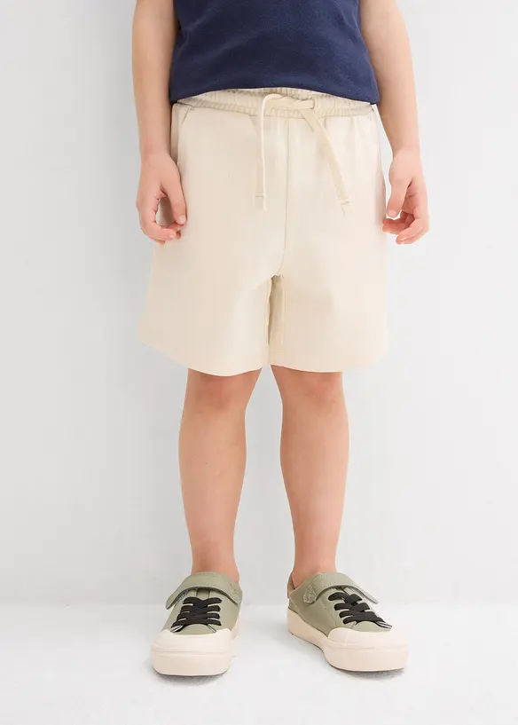 Heavy-Jersey-Shorts (2er Pack) mit Baumwolle in blau von vorne - bonprix