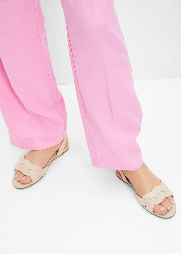 Sandalen in Flecht-Optik in beige - bonprix