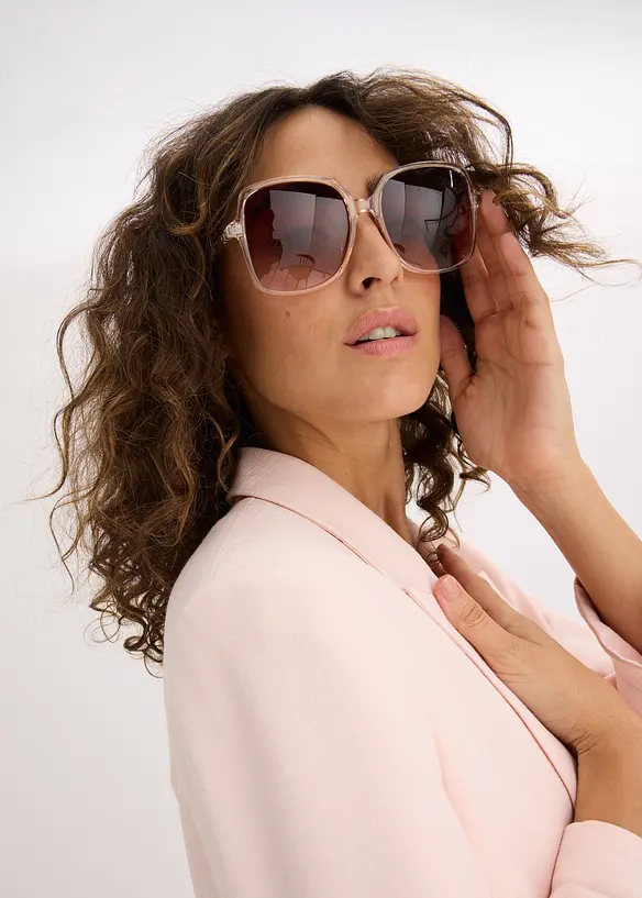 Sonnenbrille in quadratischer Form in beige von vorne (im Anschnitt) - bonprix