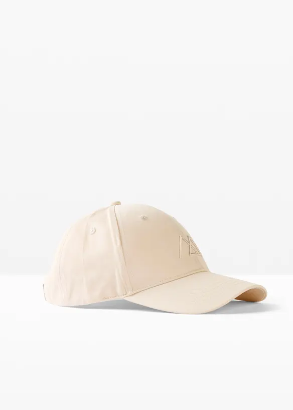 Cap aus 100% Baumwolle in beige von vorne - bonprix