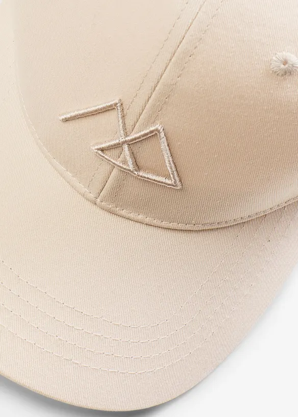 Cap aus 100% Baumwolle in beige (Detailaufnahme) - bonprix