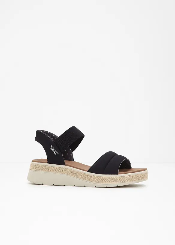 Skechers Slip-In-Keilsandaletten in schwarz - Skechers
