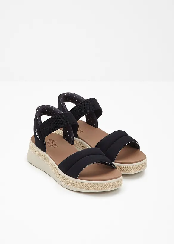 Skechers Slip-In-Keilsandaletten in schwarz - Skechers