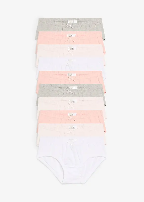Hipster mit weicher Baumwolle (10er Pack) in rosa von vorne - bonprix