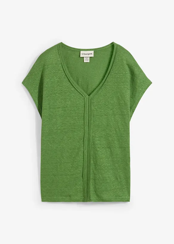 Shirt aus reinem Leinen in grün von vorne - bonprix Shirt aus reinem Leinen in grün von vorne - bonprix