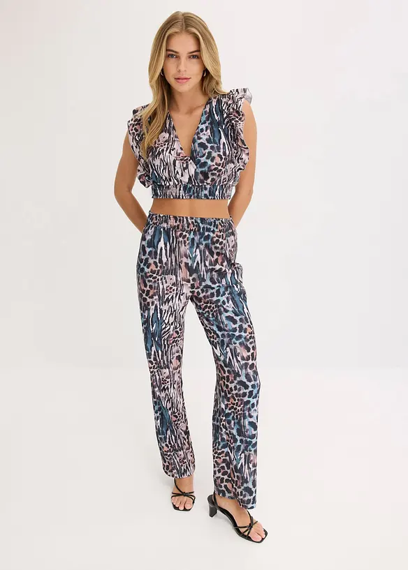 Top und Hose (2-tlg.Set) in blau von vorne (Totalaufnahme) - bonprix