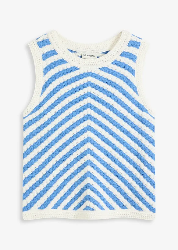 Stricktop in blau von vorne - bonprix