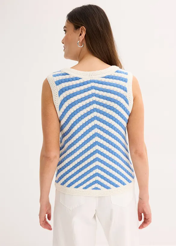 Stricktop in blau von hinten (im Anschnitt) - bonprix