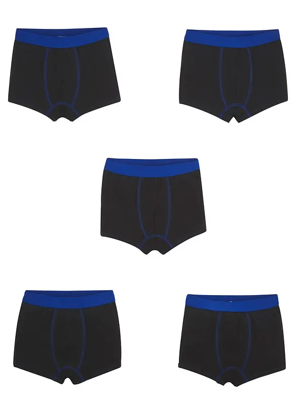 Boxershorts mit weicher Baumwolle (5er-Pack) in schwarz - bonprix